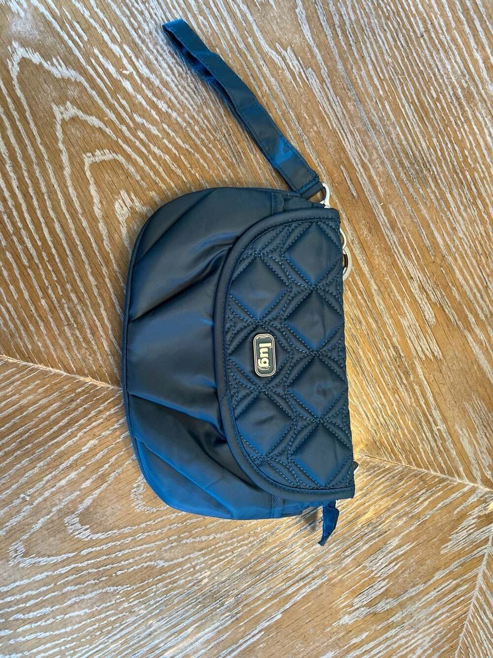 Lug Mambo RFID Blue Quilted Convertible Wristlet  Mini Bag